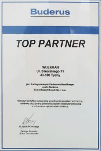 Buderus TOP PARTNER — certyfikat GAZSERWIS.CO